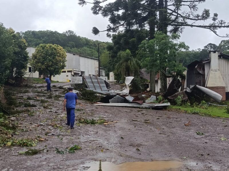 Vendaval provoca estragos, derruba postes e assusta moradores de Farroupilha