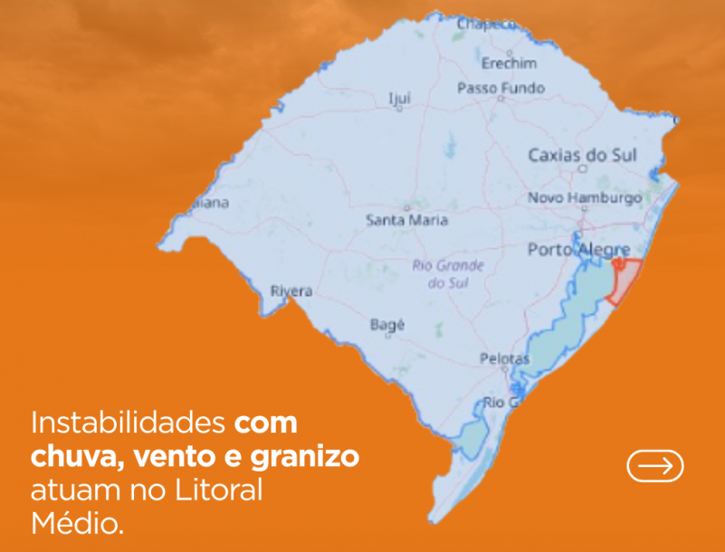  Inmet emite alerta laranja para chuvas intensas, ventos fortes e granizo