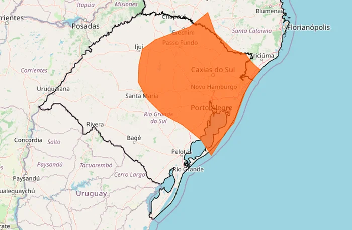 INMET alerta sobre tempestade perigosa que pode atingir a Serra com ventos de 100 km/h