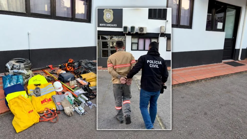 Polícia recupera materiais furtados da RGE e funcionário é detido em Bento Gonçalves 